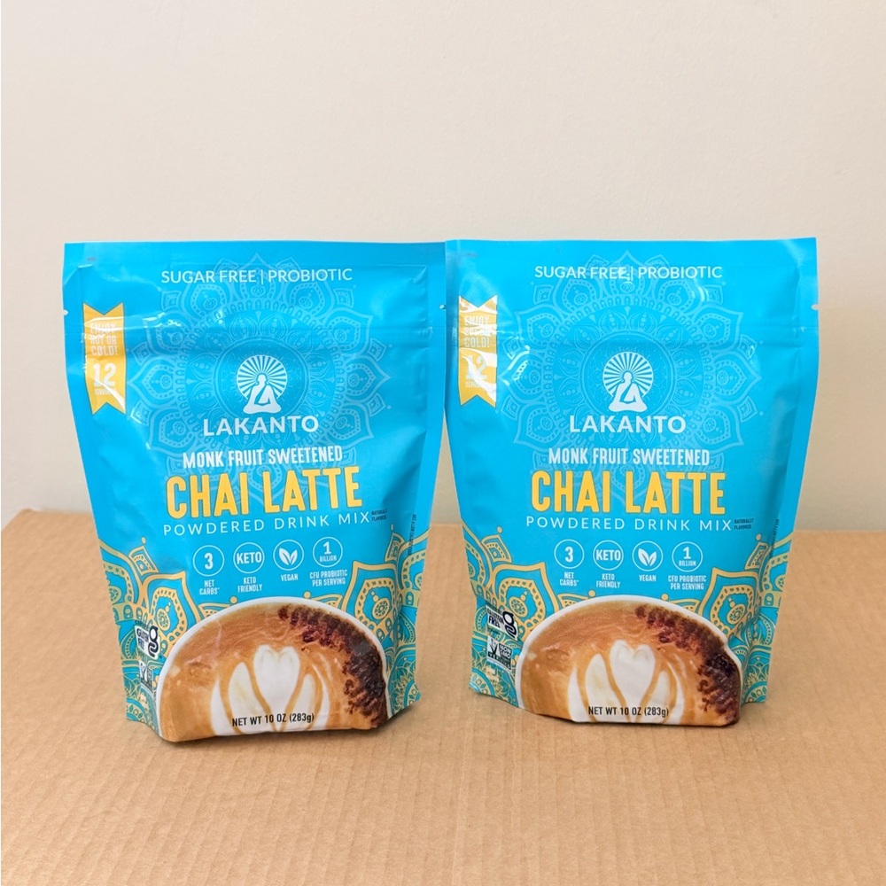 2 X Lakanto Chai Latte Powdered Drink Mix 10oz Vegan Sugar Free Gluten Free